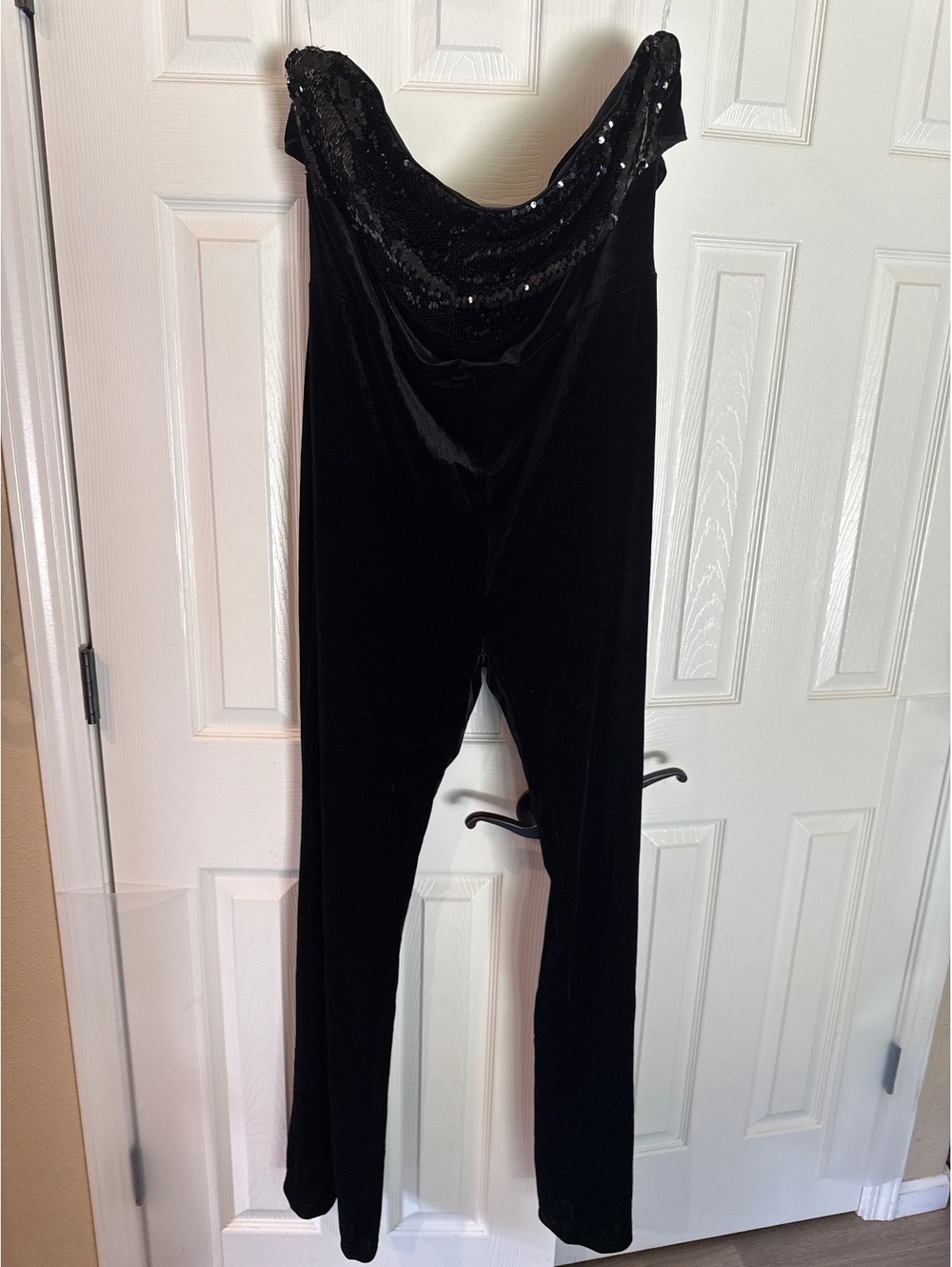 Fashion Nova French Kiss Velvet strapless Jumpsuit with Sequin Detail Size 2X